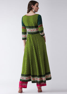 Green Readymade Rayon Kurti