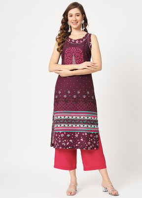 Magenta Readymade Rayon Kurti