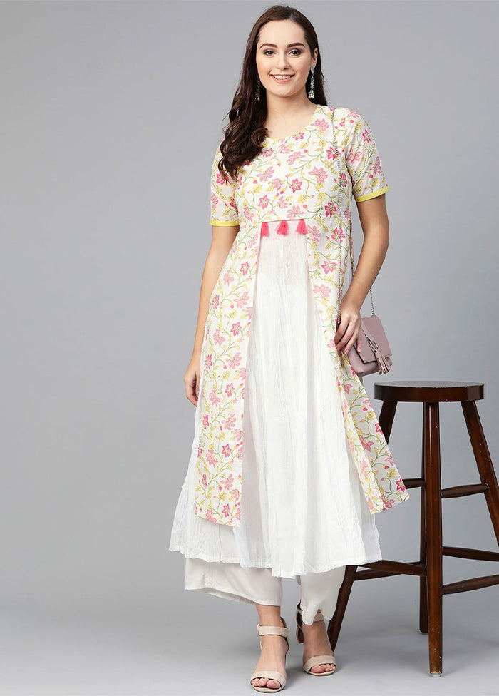 White Readymade Cotton Kurti