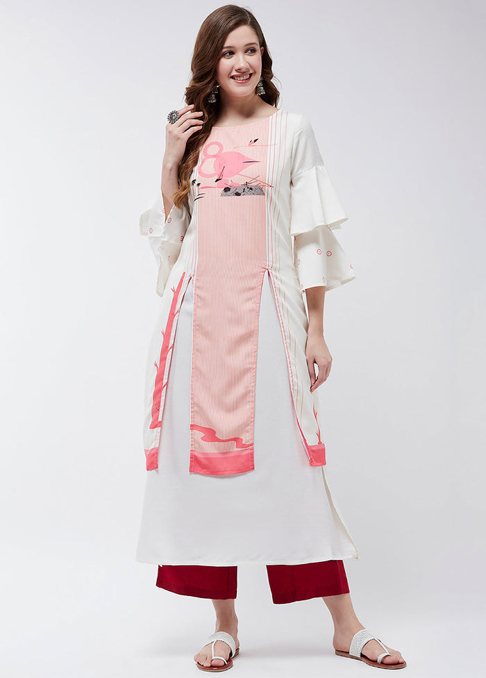 Off White Readymade Rayon Kurti