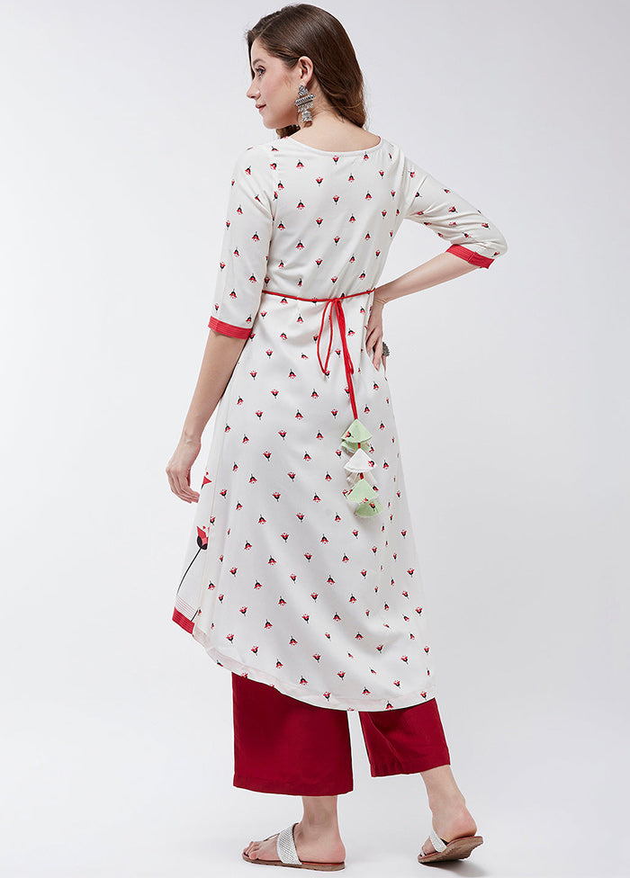 White Readymade Rayon Kurti