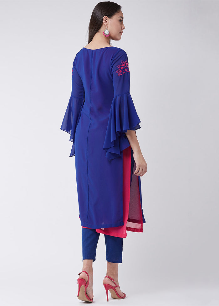 Royal Blue Readymade Georgette Kurti