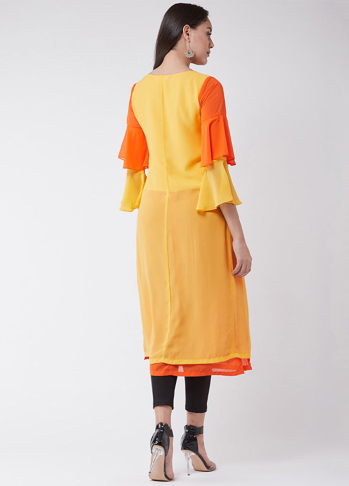 Yellow Readymade Georgette Kurti