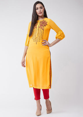 Yellow Readymade Georgette Kurti