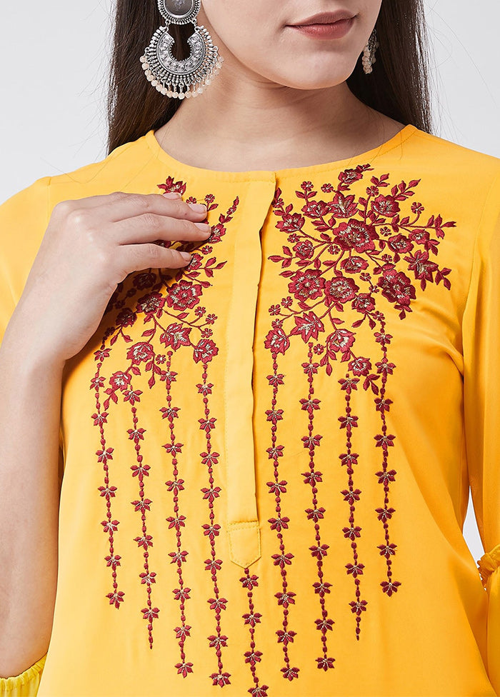 Yellow Readymade Georgette Kurti