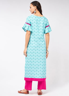 Blue Readymade Rayon Kurti