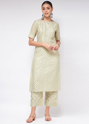 Pista Green Readymade Silk Kurti