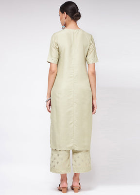 Pista Green Readymade Silk Kurti