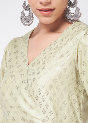 Pista Green Readymade Silk Kurti