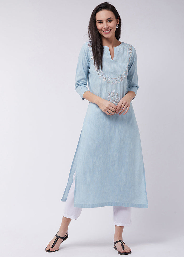 Grey Readymade Cotton Kurti