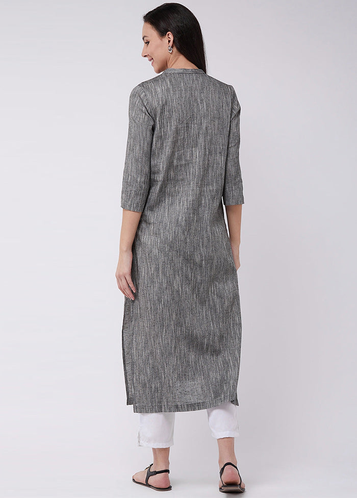 Grey Readymade Cotton Kurti