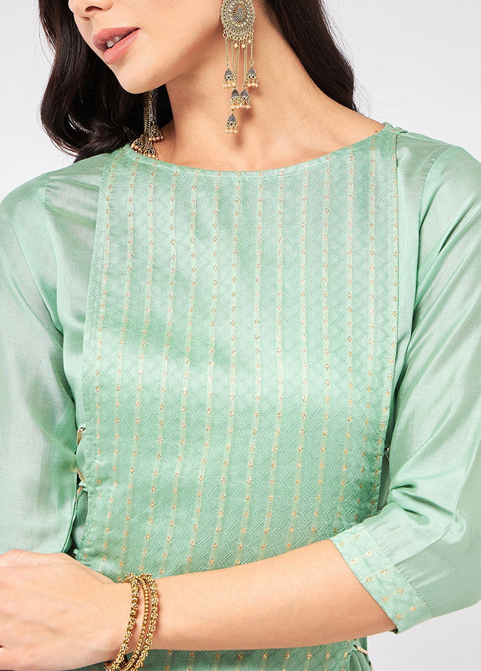 Green Readymade Cotton Kurti