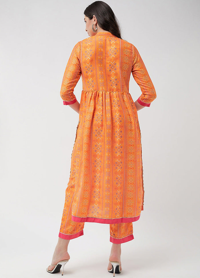 Orange Readymade Rayon Kurti