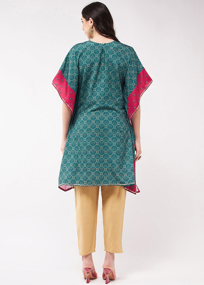 Green Readymade Rayon Kurti