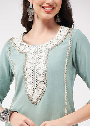 Green Readymade Silk Kurti