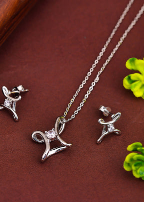 925 Sterling Silver Glossy Pendant Set