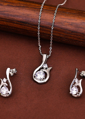 925 Sterling Silver Glossy Pendant Set