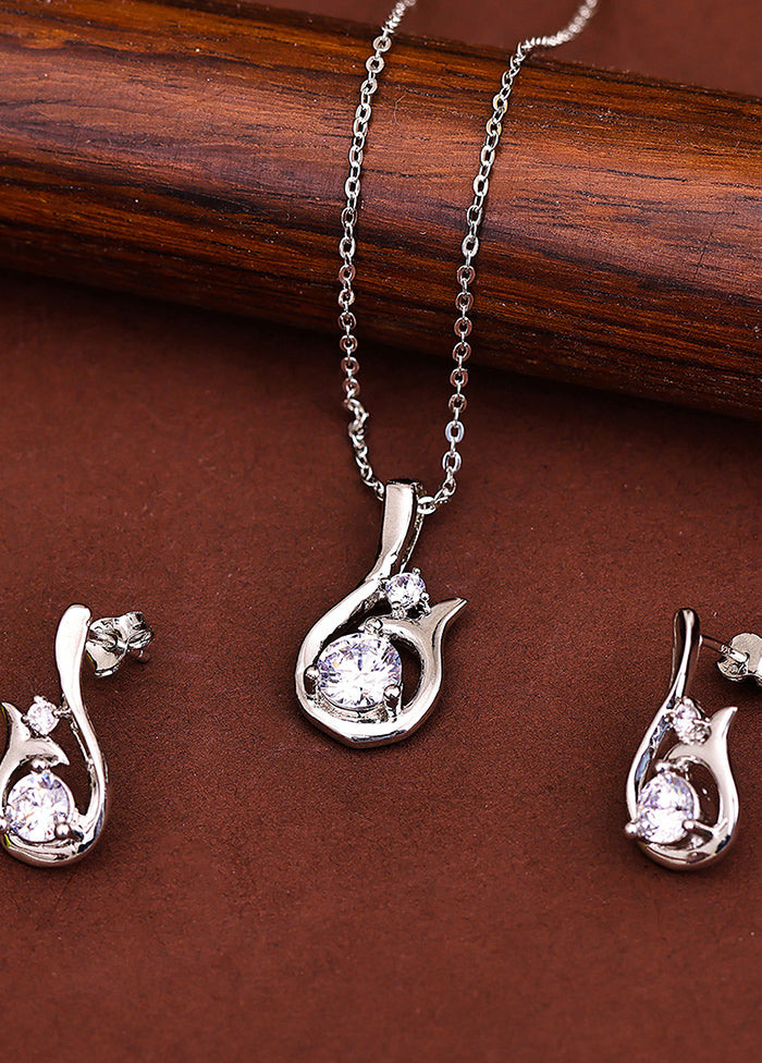 925 Sterling Silver Glossy Pendant Set