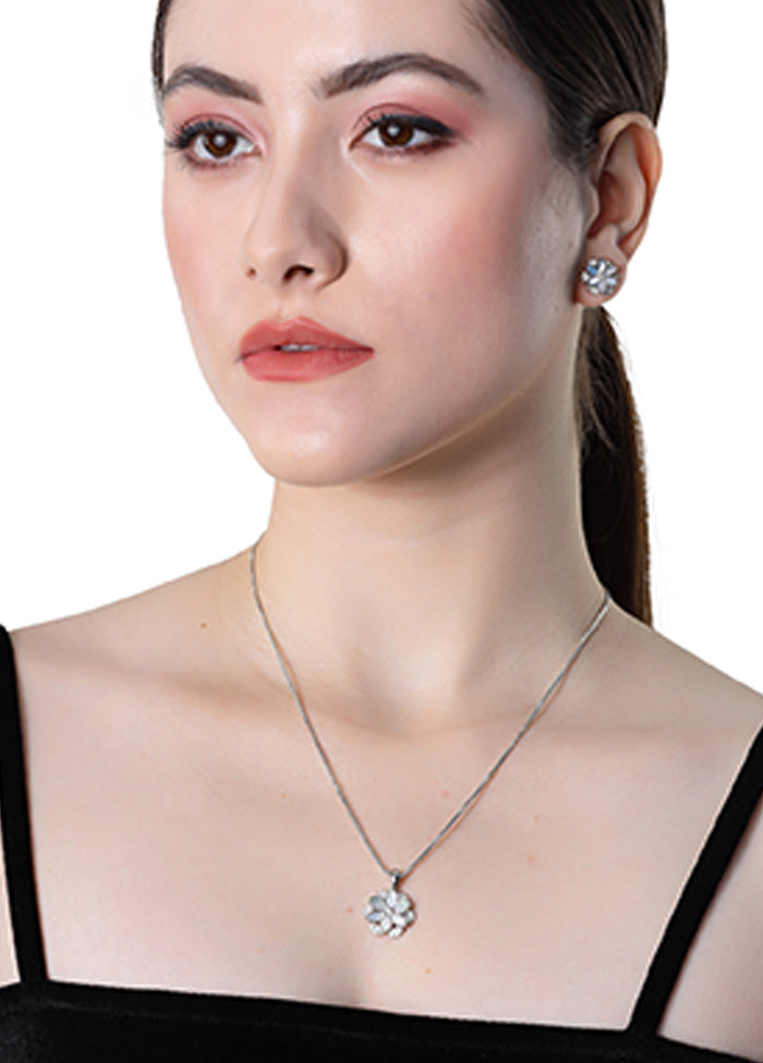 925 Sterling Silver Glossy Pendant Set