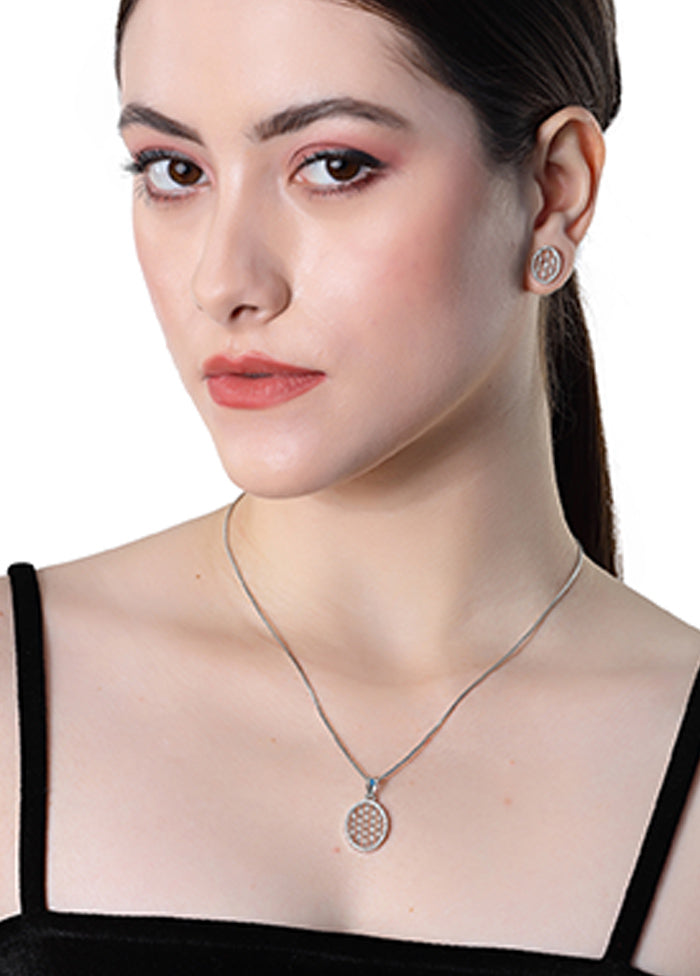 925 Sterling Silver Glossy Pendant Set