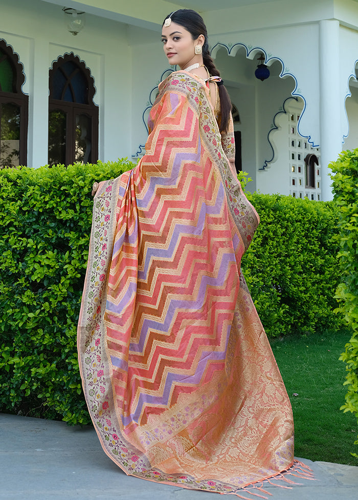 Pink Silk Saree With Blouse Piece