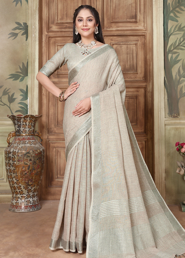 Grey Organza Saree With Blouse Piece - Indian Silk House Agencies