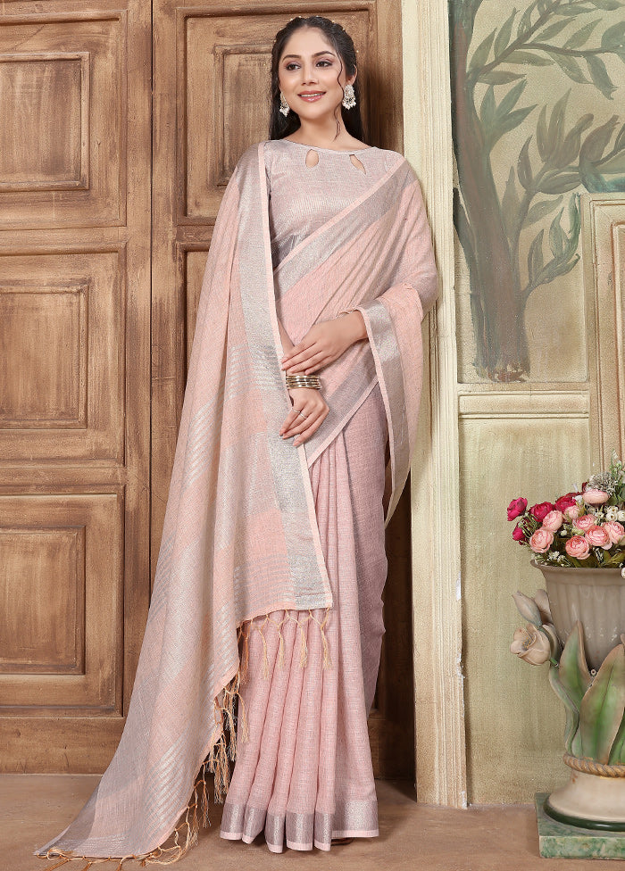 Pink Organza Saree With Blouse Piece - Indian Silk House Agencies