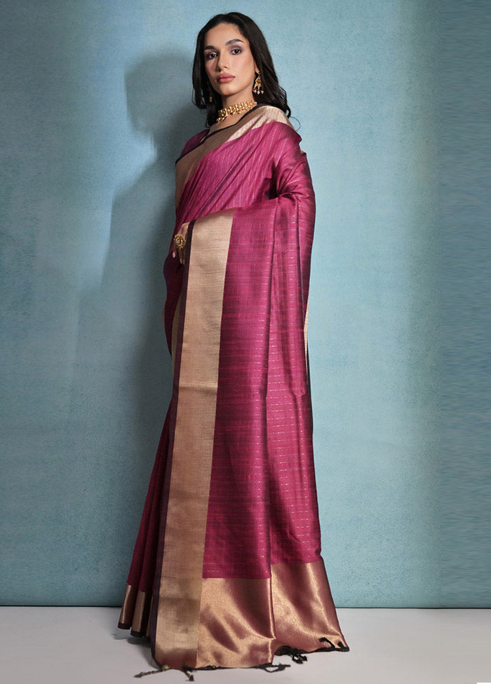 Rani Dupion Silk Saree With Blouse Piece