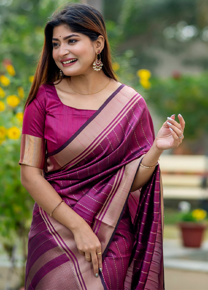 Rani Dupion Silk Saree With Blouse Piece