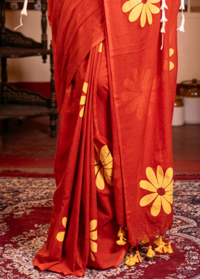 White Spun Silk Saree With Blouse Piece