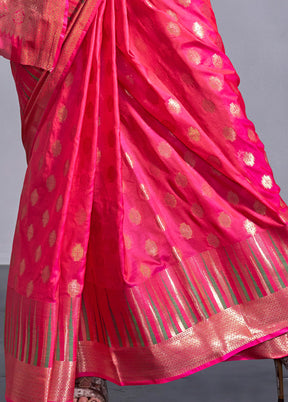 Rani Spun Silk Saree With Blouse Piece