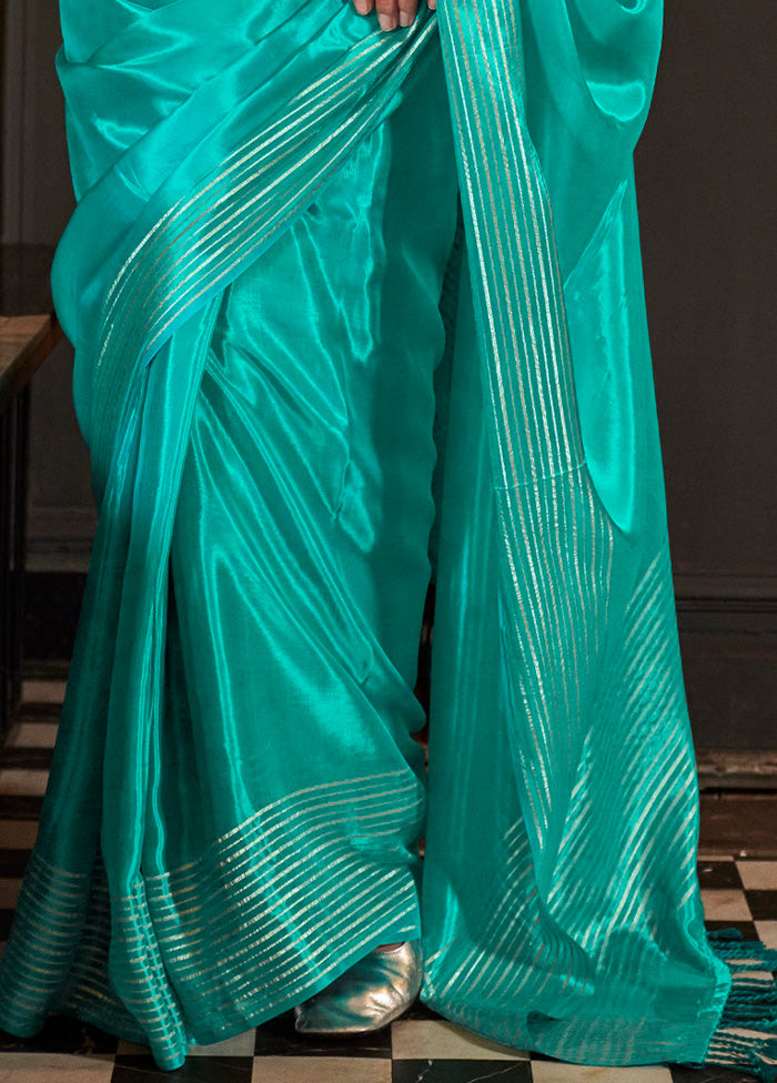 Firoza Spun Silk Saree With Blouse Piece