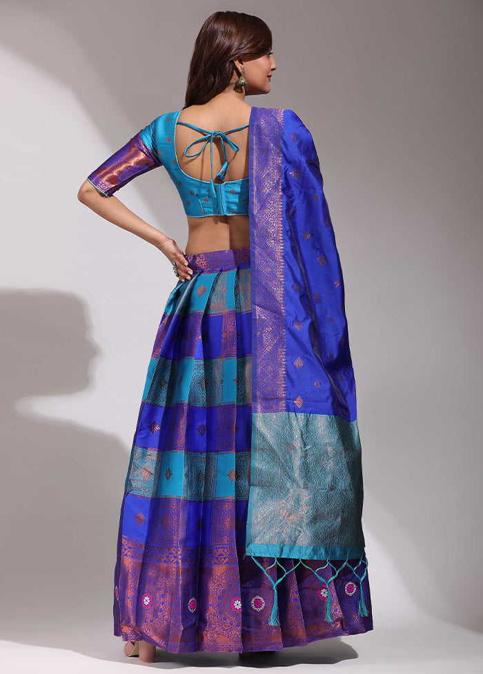 Firoza Silk Semi Stitched Lehenga Set