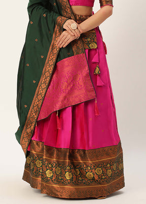 Rani Silk Semi Stitched Lehenga Set