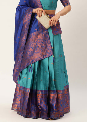 Firoza Silk Semi Stitched Lehenga Set