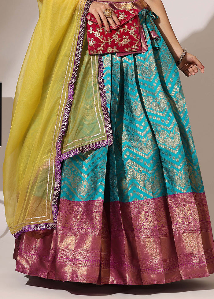 Rama Silk Semi Stitched Lehenga Set