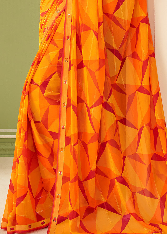 Multicolor Georgette Saree With Blouse Piece - Indian Silk House Agencies