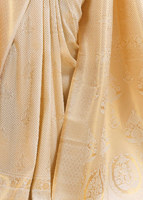 Beige Handloom Silk Saree With Blouse - Indian Silk House Agencies
