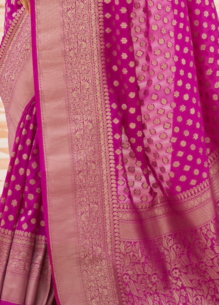 Magenta Handloom Silk Saree With Blouse - Indian Silk House Agencies
