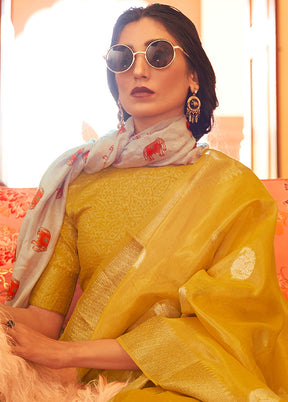 Gold Spun Silk Saree With Blouse Piece - Indian Silk House Agencies