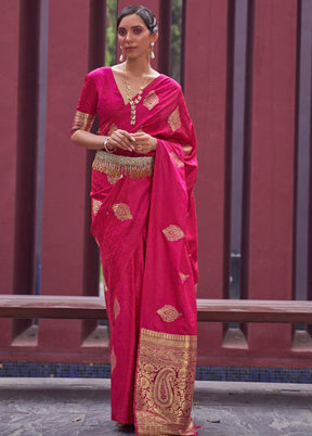 Pink Spun Silk Woven Work Saree With Blouse - Indian Silk House Agencies