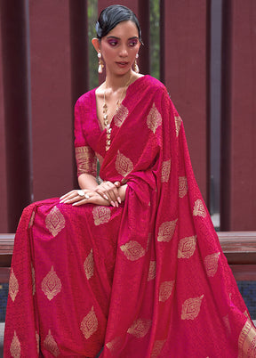 Pink Spun Silk Woven Work Saree With Blouse - Indian Silk House Agencies