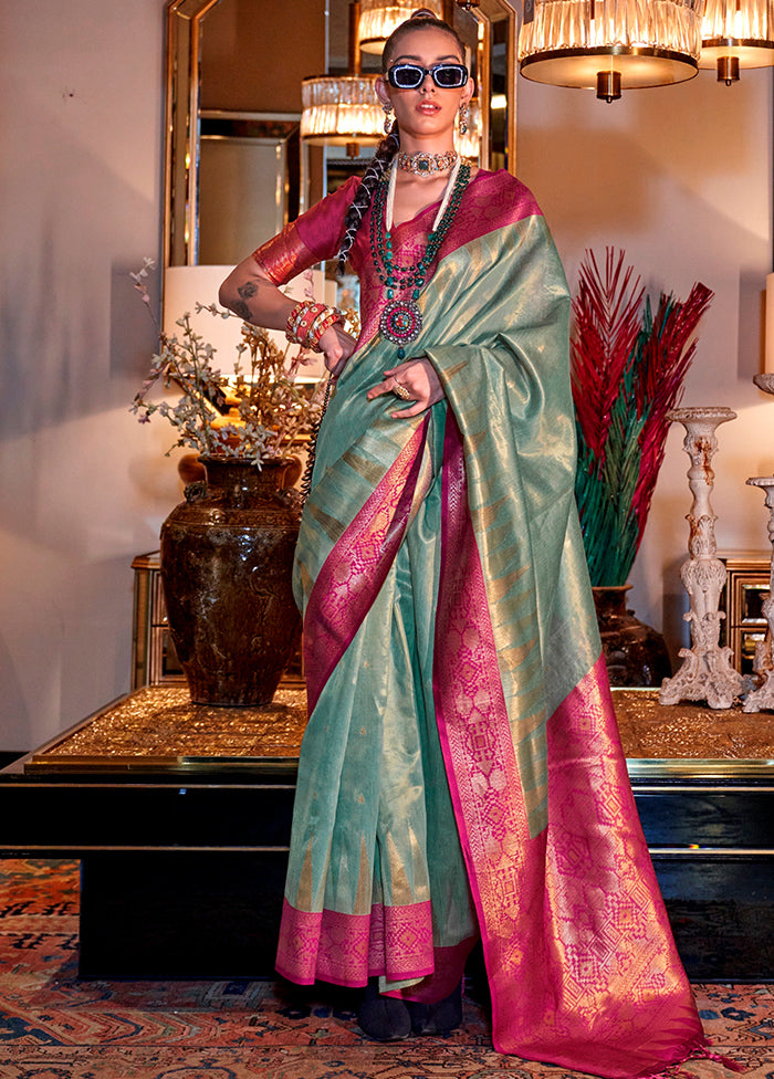 Multicolor Spun Silk Saree With Blouse Piece