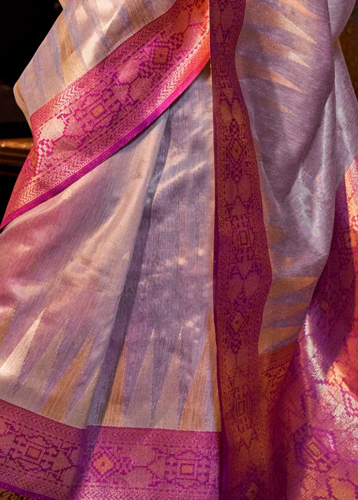 Multicolor Spun Silk Saree With Blouse Piece