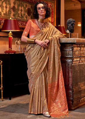 Multicolor Tussar Silk Saree With Blouse Piece