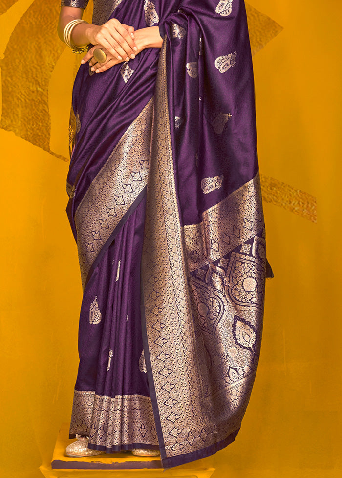 Wine Spun Silk Saree With Blouse Piece