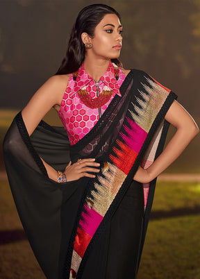 Black Georgette Saree With Blouse - Indian Silk House Agencies
