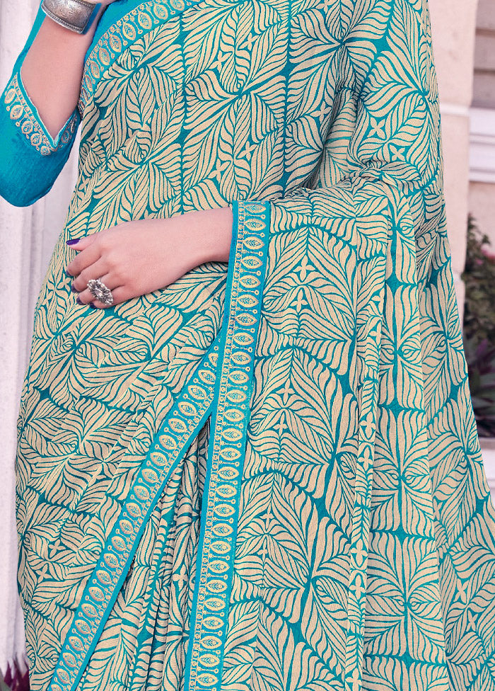Multicolor Georgette Woven Work Saree With Blouse - Indian Silk House Agencies