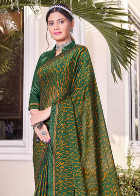 Green Georgette Woven Work Saree With Blouse - Indian Silk House Agencies