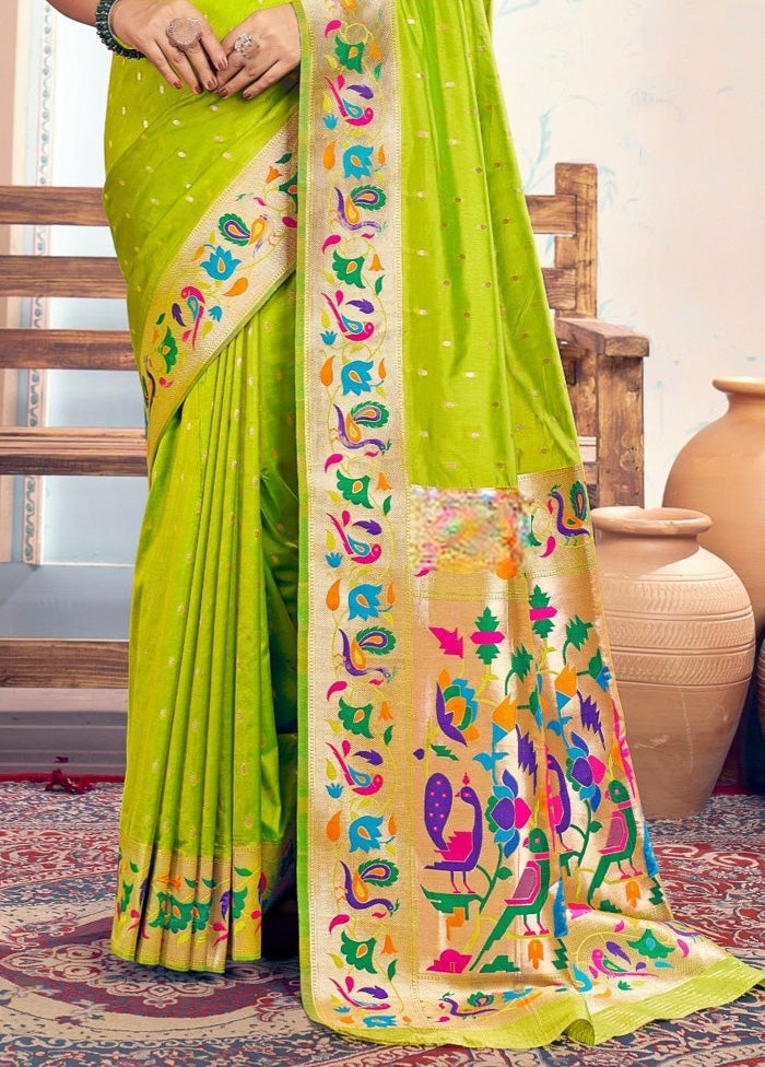 Lemon Spun Silk Saree With Blouse Piece